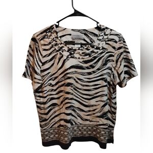 Alfred Dunner Zebra Patterned Blouse